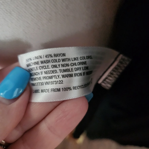 Universal Thread Linen Blend Black Button-Up Shirt - Picture 3 of 4